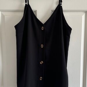 Black Button-Down Cami Dress